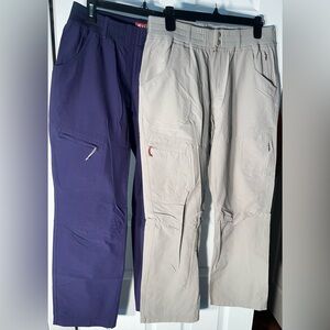 Lot of 2 Simms Women's Drifter Fishing Pants Nylon Medium M Navy Blue Beige